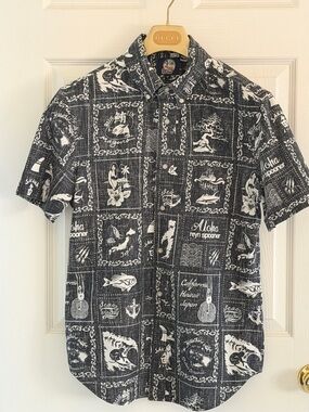 reyn spooner Black and White Shirt with Colorful Logo